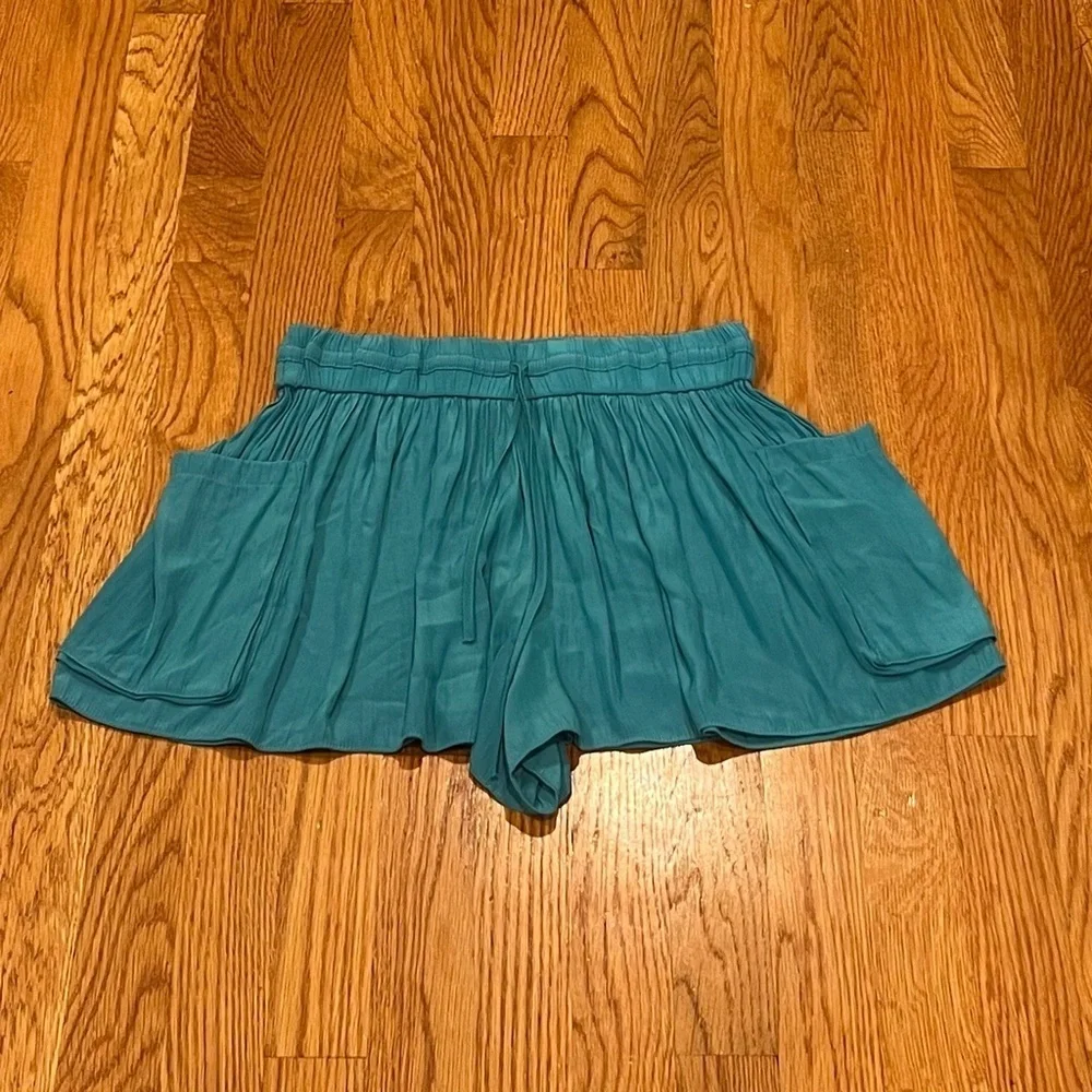 Ramy Brook Austin Shorts Lightweight Butterfly in Lagoon Blue Teal Small